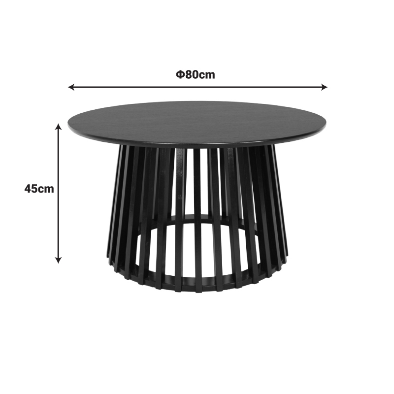 Τραπέζι σαλονιού Domonic pakoworld mdf σε μαύρη απόχρωση Φ80x45εκ Τραπέζι σαλονιού Domonic pakoworld mdf σε μαύρη απόχρωση Φ80x45εκ