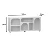 Buffet Emersi pakoworld with shelves mdf in white color 164x34x76cm
