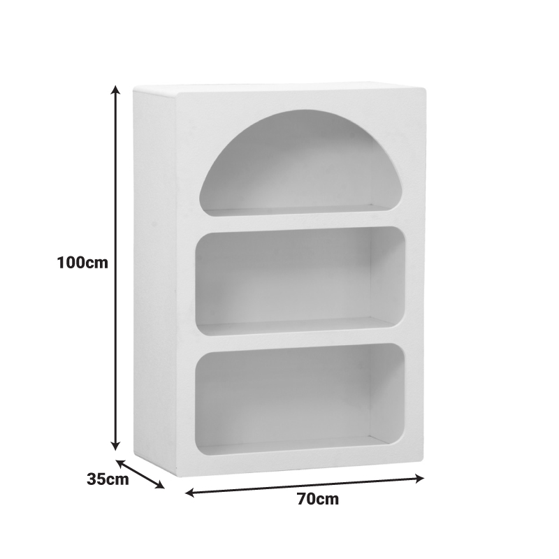 Bookcase Emersi pakoworld mdf in white color 70x35x100cm