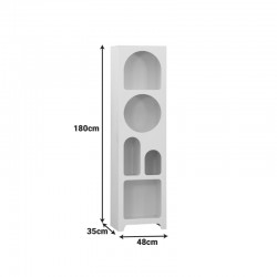 Bookcase Emersi pakoworld mdf in white color 48x35x180cm