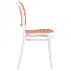 Chair Juniper pakoworld with UV protection PP beige-white 51x40.5x86.5cm Chair Juniper pakoworld with UV protection PP beige-white 51x40.5x86.5cm