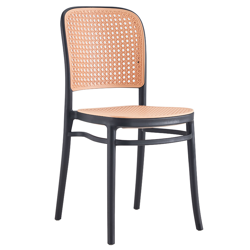 Chair Juniper pakoworld with UV protection PP black-beige 51x40.5x86.5cm