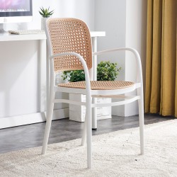 Armchair Juniper pakoworld with UV protection PP beige-white 56χ52,5χ86,5cm Armchair Juniper pakoworld with UV protection PP beige-white 56χ52,5χ86,5cm