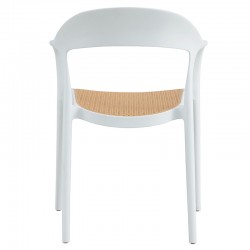 Πολυθρόνα Ember στοιβαζόμενη pakoworld με UV protection PP μπεζ- λευκό 52.5x56.5x81εκ.