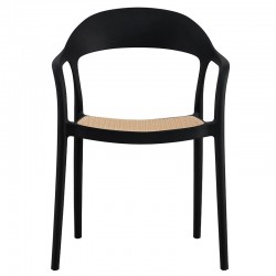 Armchair Ember pakoworld with UV protection PP beige-black 52.5x56.5x81cm Armchair Ember pakoworld with UV protection PP beige-black 52.5x56.5x81cm