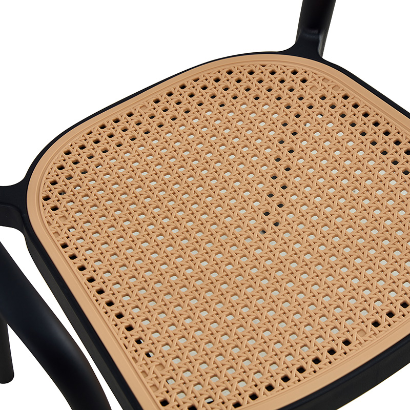 Πολυθρόνα Ember pakoworld με UV protection PP μπεζ-μαύρο 52.5x56.5x81εκ.