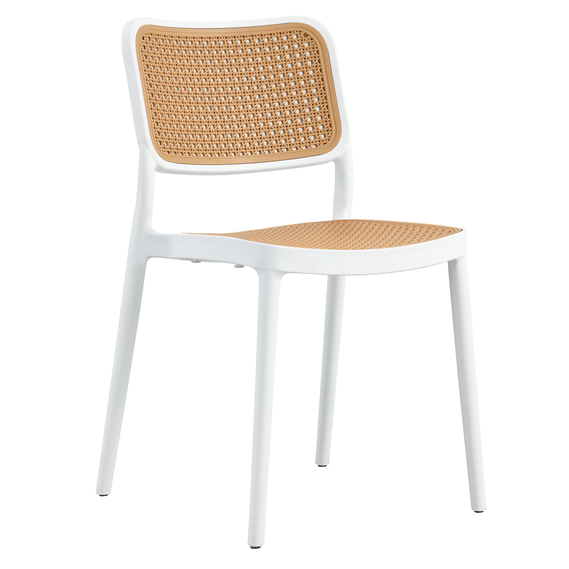 Chair Poetica pakoworld with UV protection PP beige-white 42x52x81cm