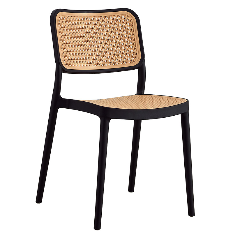 Chair Poetica pakoworld with UV protection PP beige-black 42x52x81cm