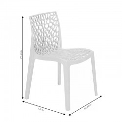 Chair Hush pakoworld with UV protection PP white 50.5x54x79.5cm Chair Hush pakoworld with UV protection PP white 50.5x54x79.5cm