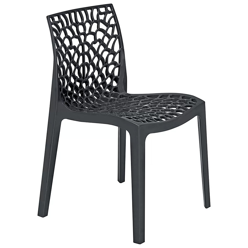Chair Hush pakoworld with UV protection PP black 50,5x54x79.5cm