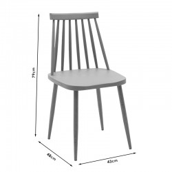 Καρέκλα Aurora pakoworld PP μόκα-φυσικό πόδι 43x48x79εκ.