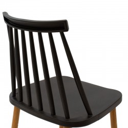 Bar stool Aurora pakoworld PP black-natural 42x49x109εκ Bar stool Aurora pakoworld PP black-natural 42x49x109εκ