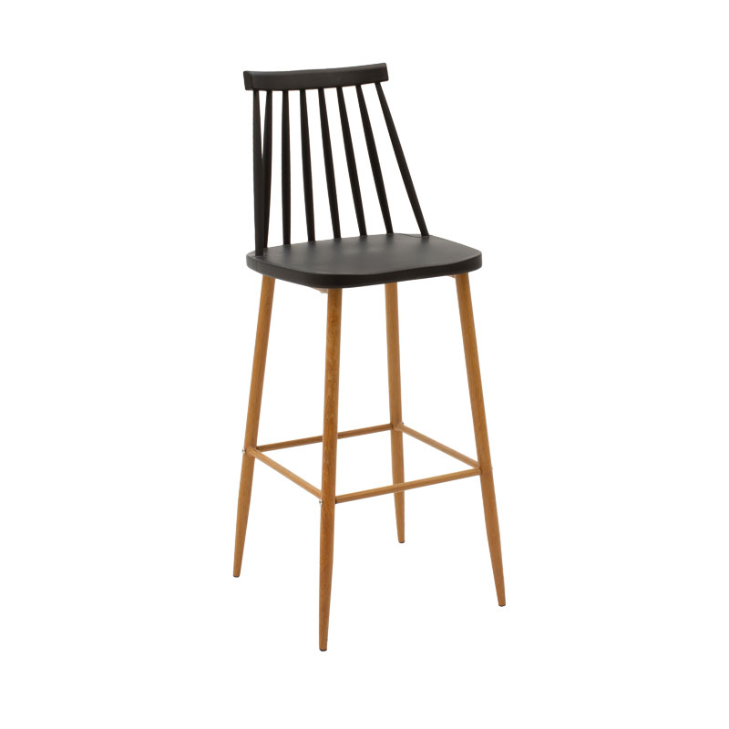 Bar stool Aurora pakoworld PP black-natural 42x49x109εκ Bar stool Aurora pakoworld PP black-natural 42x49x109εκ