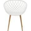 Armchair Ezra pakoworld white pp-natural metal leg 63x55x83cm
