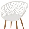 Armchair Ezra pakoworld white pp-natural metal leg 63x55x83cm