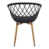 Armchair Ezra pakoworld black pp-natural metal leg 63x55x83cm