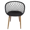 Armchair Ezra pakoworld black pp-natural metal leg 63x55x83cm