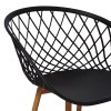 Armchair Ezra pakoworld black pp-natural metal leg 63x55x83cm