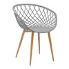 Armchair Ezra pakoworld grey pp-natural metal leg 63x55x83cm