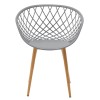 Armchair Ezra pakoworld grey pp-natural metal leg 63x55x83cm