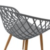 Armchair Ezra pakoworld grey pp-natural metal leg 63x55x83cm