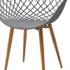 Armchair Ezra pakoworld grey pp-natural metal leg 63x55x83cm