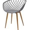 Armchair Ezra pakoworld grey pp-natural metal leg 63x55x83cm