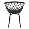 Armchair Ezra pakoworld black pp-black metal leg 63x55x83cm