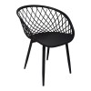 Armchair Ezra pakoworld black pp-black metal leg 63x55x83cm
