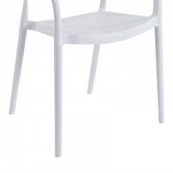 Πολυθρόνα Ankara pakoworld στοιβαζόμενη pp-pe rattan σε λευκή-φυσική απόχρωση 54x55.5x77εκ