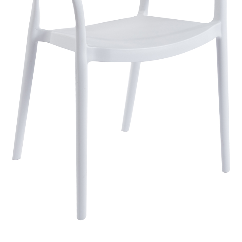 Πολυθρόνα Ankara pakoworld στοιβαζόμενη pp-pe rattan σε λευκή-φυσική απόχρωση 54x55.5x77εκ