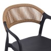 Πολυθρόνα Ankara pakoworld στοιβαζόμενη pp-pe rattan σε μαύρη-φυσική απόχρωση 54x55.5x77εκ