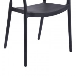 Πολυθρόνα Ankara pakoworld στοιβαζόμενη pp-pe rattan σε μαύρη-φυσική απόχρωση 54x55.5x77εκ