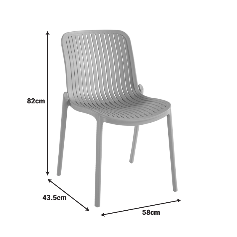 Καρέκλα Teragi στοιβαζόμενη pakoworld pp με UV protection πράσινο 58x43.5x82εκ