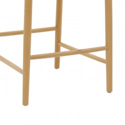 Bar stool Wishbone pakoworld natural beech wood-natural rope 53x54x107cm Bar stool Wishbone pakoworld natural beech wood-natural rope 53x54x107cm