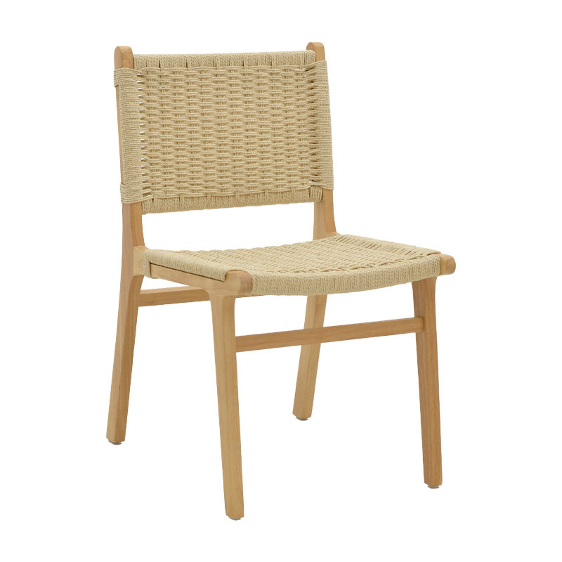 Chair Julien pakoworld natural rubberwood-natural rope 61x54x85cm
