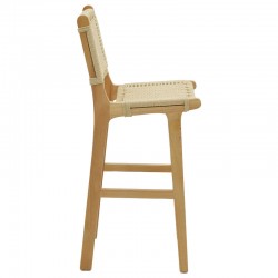 Bar stool Julien pakoworld natural rubberwood-natural rope 45x46x95cm Bar stool Julien pakoworld natural rubberwood-natural rope 45x46x95cm