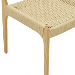 Chair Martina pakoworld natural beech wood-natural rope 46x49x81cm Chair Martina pakoworld natural beech wood-natural rope 46x49x81cm