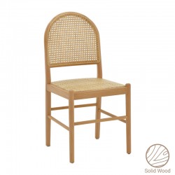 Καρέκλα Alessia pakoworld ξύλο οξιάς-rattan φυσικό 43x40x89εκ