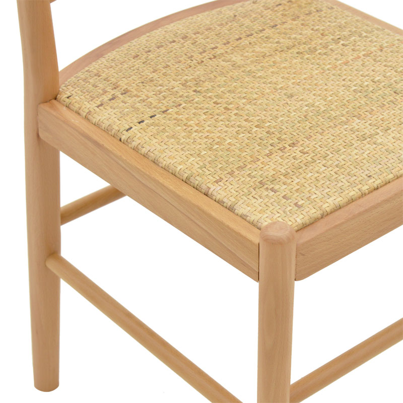 Chair Alessia pakoworld natural beech wood- rattan natural 43x40x89cm Chair Alessia pakoworld natural beech wood- rattan natural 43x40x89cm
