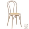 Vienna stackable Chair Azhel pakoworld white wash beech wood-rattan natural seat 41x50x89cm