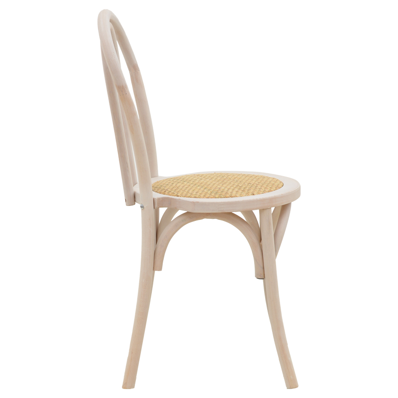 Vienna stackable Chair Azhel pakoworld white wash beech wood-rattan natural seat 41x50x89cm Vienna stackable Chair Azhel pakoworld white wash beech wood-rattan natural seat 41x50x89cm