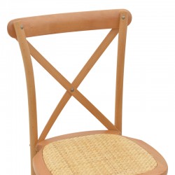 Chair Dylon pakoworld stackable natural beech wood-natural rattan seat 48x52x89cm Chair Dylon pakoworld stackable natural beech wood-natural rattan seat 48x52x89cm