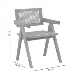 Πολυθρόνα Kalen pakoworld φυσικό rubberwood 52x59x79εκ