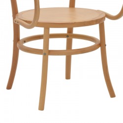 Armchair Verfie pakoworld natural color beech wood 55x50x83cm Armchair Verfie pakoworld natural color beech wood 55x50x83cm