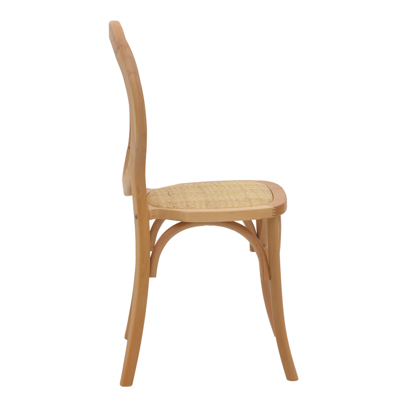 Chair stackable Camil pakoworld natural beech wood-natural rattan 45x50x94cm Chair stackable Camil pakoworld natural beech wood-natural rattan 45x50x94cm