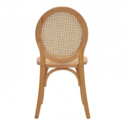 Chair stackable Camil pakoworld natural beech wood-natural rattan 45x50x94cm Chair stackable Camil pakoworld natural beech wood-natural rattan 45x50x94cm