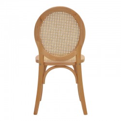 Καρέκλα Camil pakoworld φυσικό ξύλο οξιάς-φυσικό rattan 45x50x94εκ