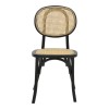 Chair stackable Zoel pakoworld black beech wood-natural rattan 45x52x82cm