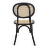 Chair stackable Zoel pakoworld black beech wood-natural rattan 45x52x82cm